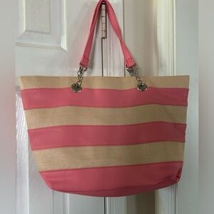 Pink and Cream beach tote